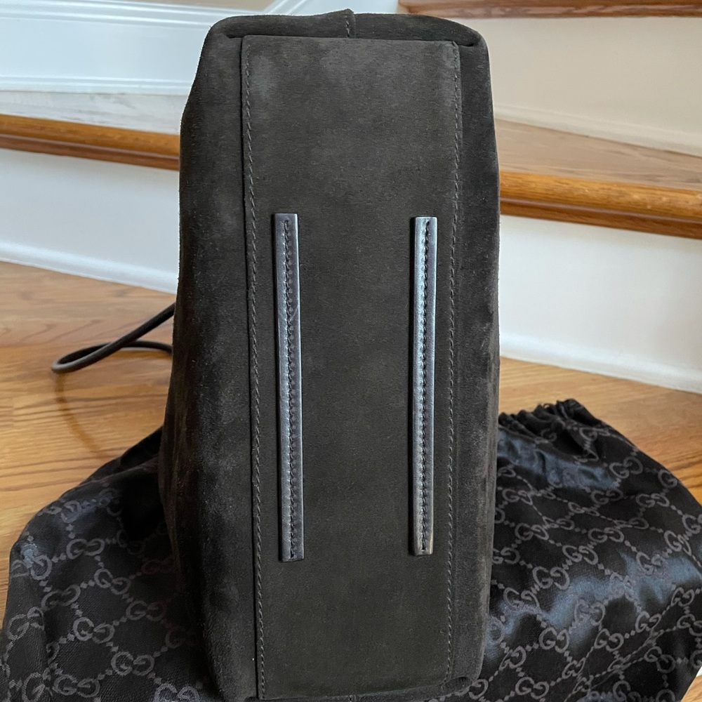 Gucci Suede Drawstring Shoulder Bag - image 6